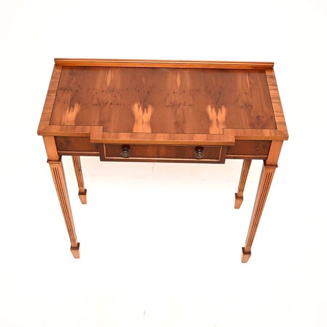 1950s Vintage Georgian Style Yew Wood Console Table, 1950 For Sale - Image 5 of 9