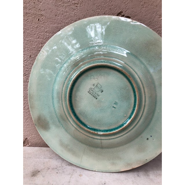 Late 19th Century C.1890 Majolica Leaves and Flowers Plate Choisy Le Roi For Sale - Image 5 of 6