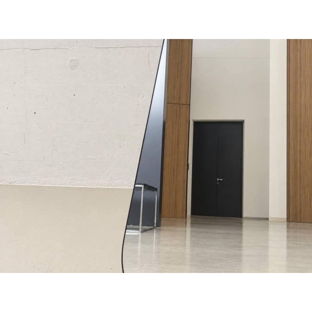 Wood Mid-Century Organically Shaped Standing Mirror with Wooden Frame For Sale - Image 7 of 14