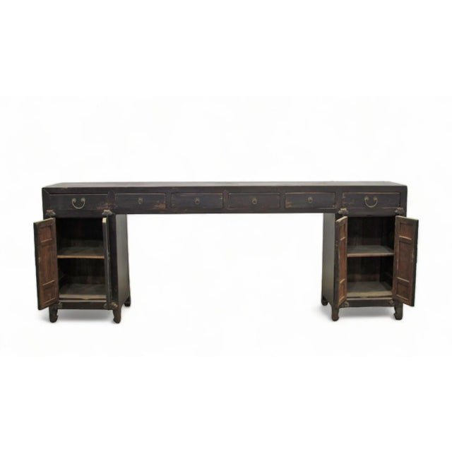 8 Feet Long Altar Antique Console Table or Desk For Sale - Image 9 of 11
