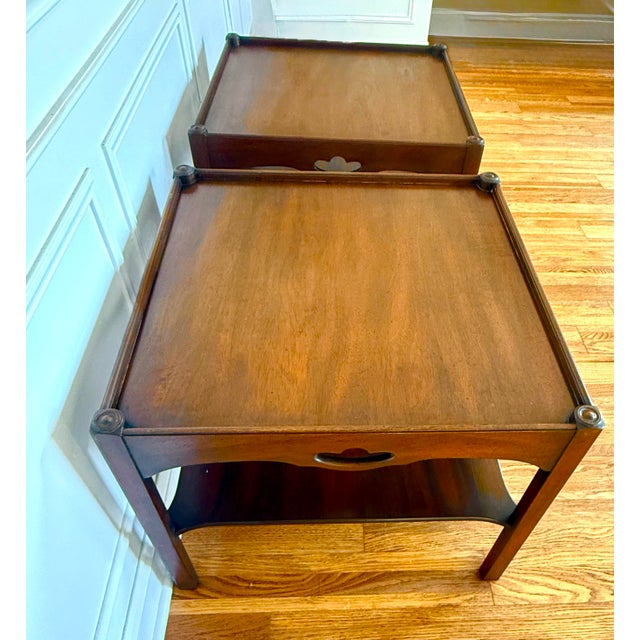 English Pair of Vintage Kittinger Mahogany End Tables – Buffalo, New York For Sale - Image 3 of 10