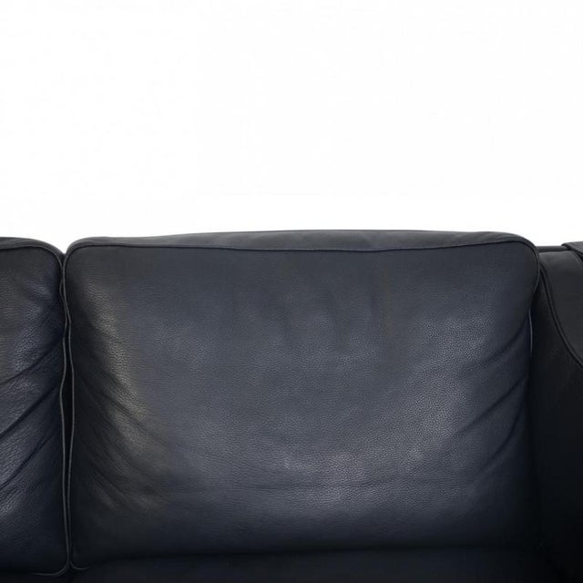 1980s Vintage 2212 Two-Seater Sofa in Black Leather by Børge Mogensen, 1980s For Sale - Image 5 of 18