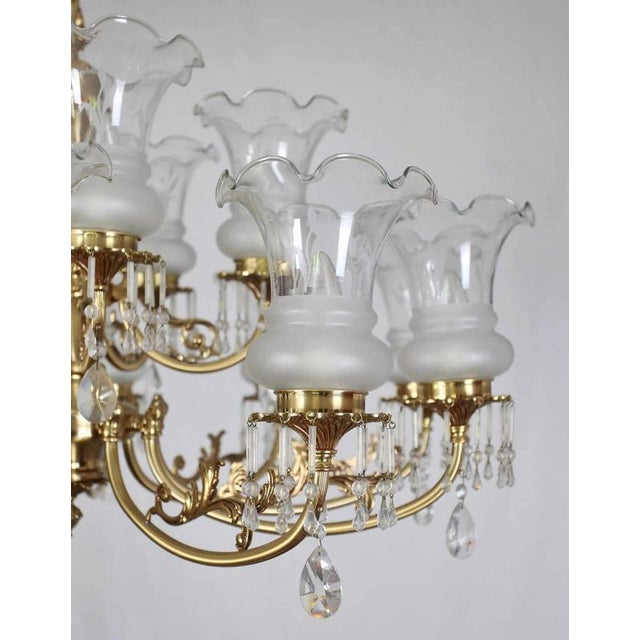 Large chandelier after complete restoration - completely new electrical installation. The chandelier is suitable for any...