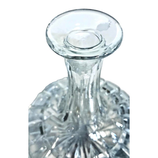 Vintage Towle Riviera 11" Heavy Polish Crystal Wide Base Ships Decanter For Sale In Greenville, SC - Image 6 of 7