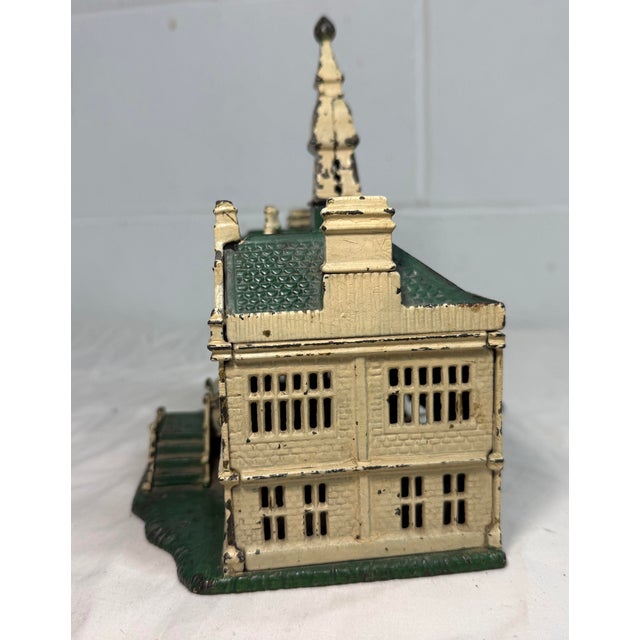 Green Rare Antique 1890's Ives, Blakeslee & Company Palace Green Cast Iron Still Bank For Sale - Image 8 of 15