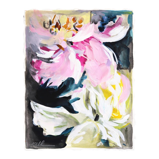 Hat Party - Colorful Floral Impressionist Painting Original Artwork by Kellie Newsome For Sale