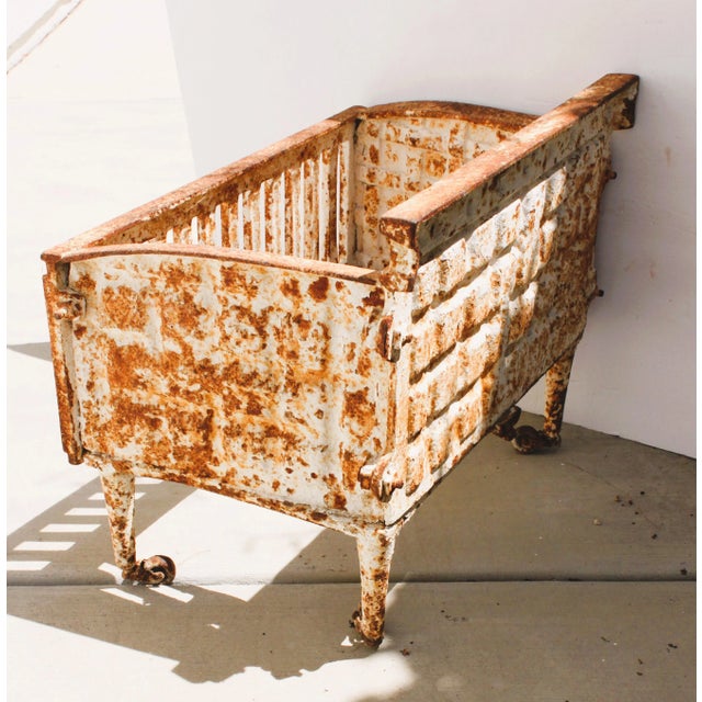 Victorian 19th Century European Cast Iron Fire Place Basket For Sale - Image 3 of 6