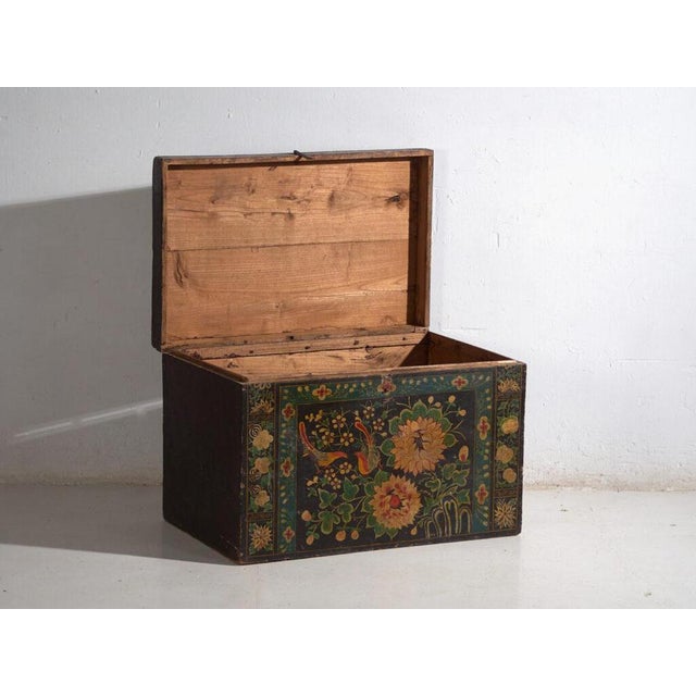 Antique Chinese Painted Trunk For Sale - Image 3 of 11