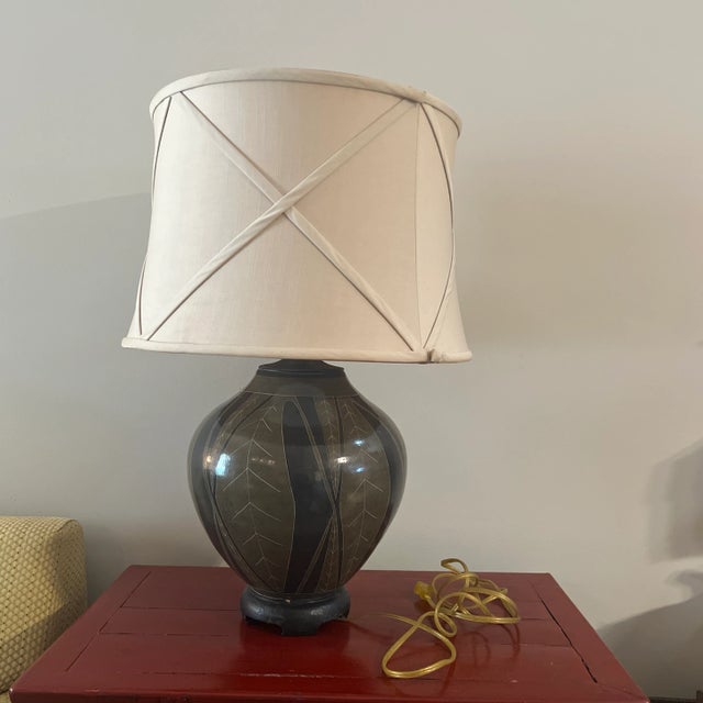 Late 20th Century Large Southwestern Style Pottery Table Lamp For Sale - Image 13 of 13