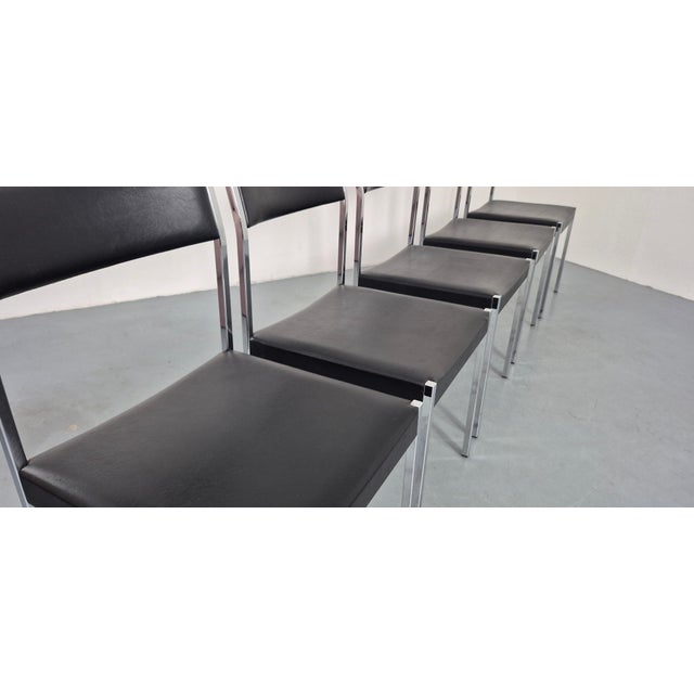 Minimalist Side Chairs by Ernst Lauclair for Girsberger, Switzerland, 1960s, Set of 5 For Sale - Image 13 of 18