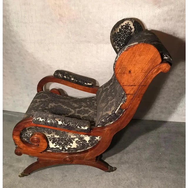 Biedermeier Sleigh Back Wing Chair attributed to Karl Friedrich Schinkel, 1825 For Sale - Image 4 of 7