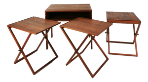 Teak Tables by I. Wikkelso for CFC Silkeborg, Denmark, 1960s, Set of 4