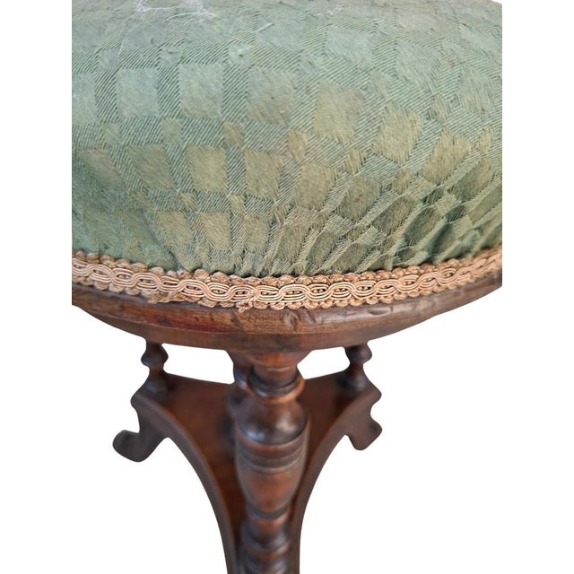 Brown Antique Walnut Piano Stool with Screws, Early 1900s For Sale - Image 8 of 13