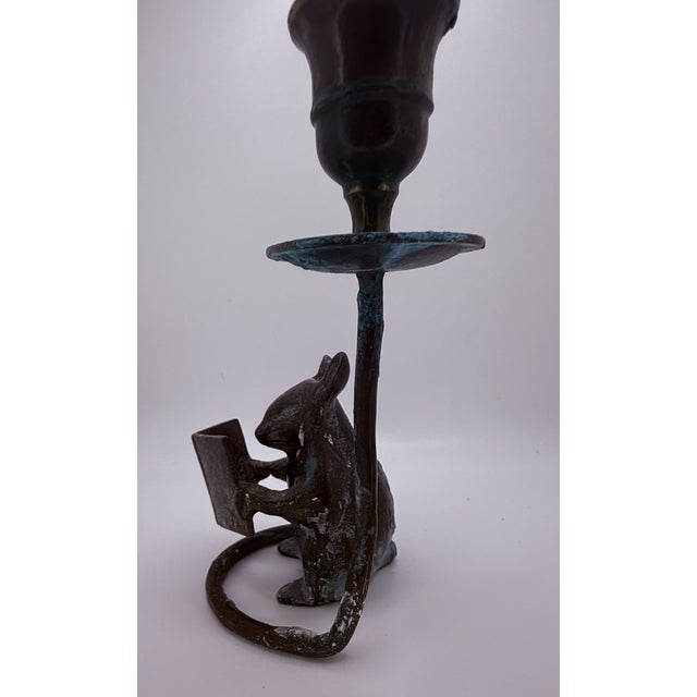 Late 20th Century Late 20th Century Brass Mouse Candlestick Holder For Sale - Image 5 of 11