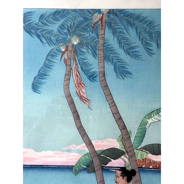 Framed Japanese Woodblock Print Apres La Pluie Tarang Yap by Paul Jacoulet For Sale - Image 11 of 12