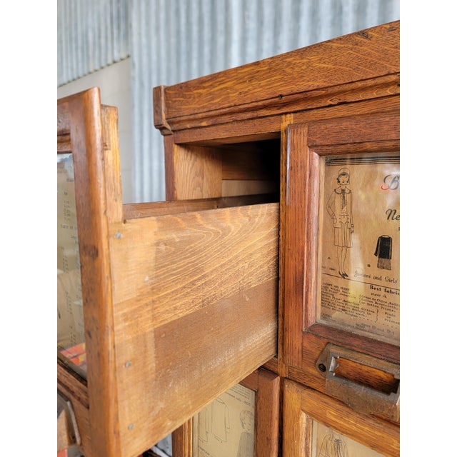 Antique Pattern File Cabinet Early 20th Century American Tiger Oak For Sale In San Francisco - Image 6 of 18