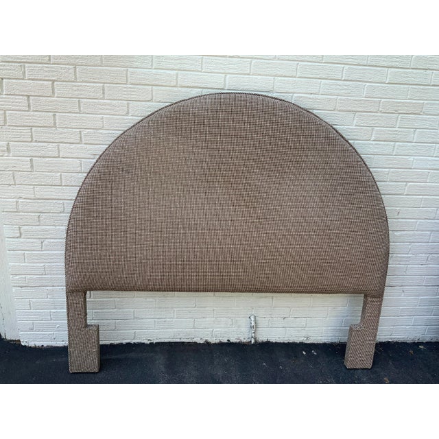 English Traditional Custom Upholstered Queen Headboard, Tan For Sale - Image 4 of 7