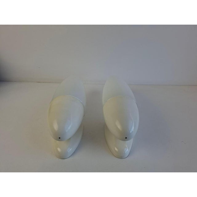 Czechoslovak Space Age Milk Glass and Bakelite Wall Sconces, 1960s, Set of 2 For Sale - Image 6 of 18