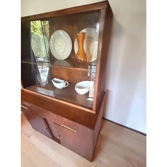 1960s 1960s Restored Mid Century Modern Walnut China Cabinet by Craddock Furniture For Sale - Image 5 of 10