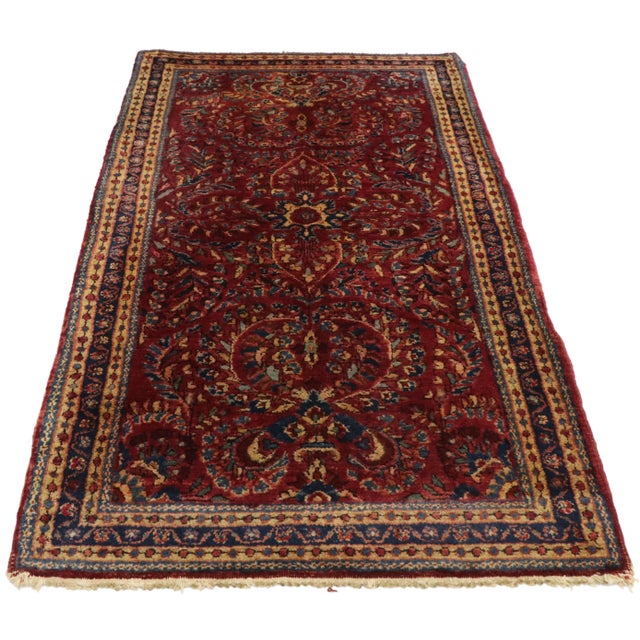 Art Nouveau Antique Persian Sarouk Rug, 02'02 X 04'02 For Sale - Image 3 of 9