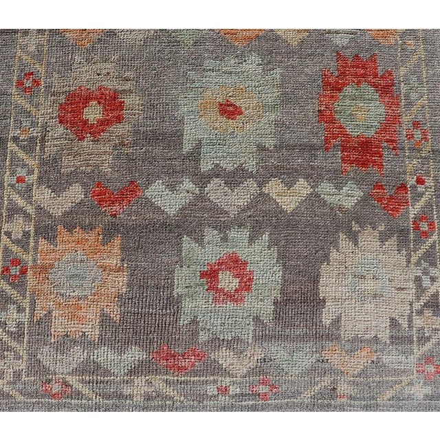 Modern Runner by Keivan Woven Arts Sub-Geometric Diamond Design in Multicolor 2'9 X 9'8 For Sale - Image 10 of 11