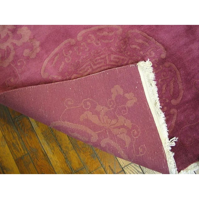 Pink 1920s Chinese Art Deco Carpet For Sale - Image 8 of 8