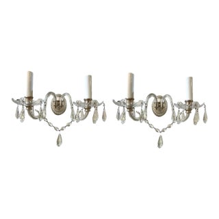 1900s Caldwell Crystal Sconces 2 Lights - a Pair For Sale