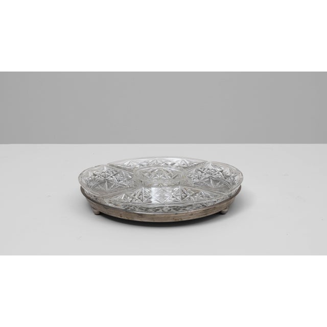 Mid 20th Century 20th Century French Crystal Serving Dish On Silver Base For Sale - Image 5 of 18
