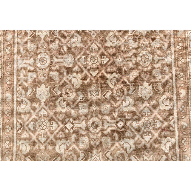 Doris Leslie Blau Malayer Antique Allover Warm Tan Hand-Knotted Runner - c. 1920 For Sale - Image 4 of 10