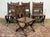Wood Chairs and Armchairs in Oak and Leather with Gothic Decoration, 1930s, Set of 8 For Sale - Image 7 of 18