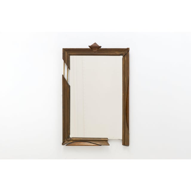 French Wall Mirror in Hand-Carved Brown Wood and Metal, 20th Century For Sale - Image 9 of 9