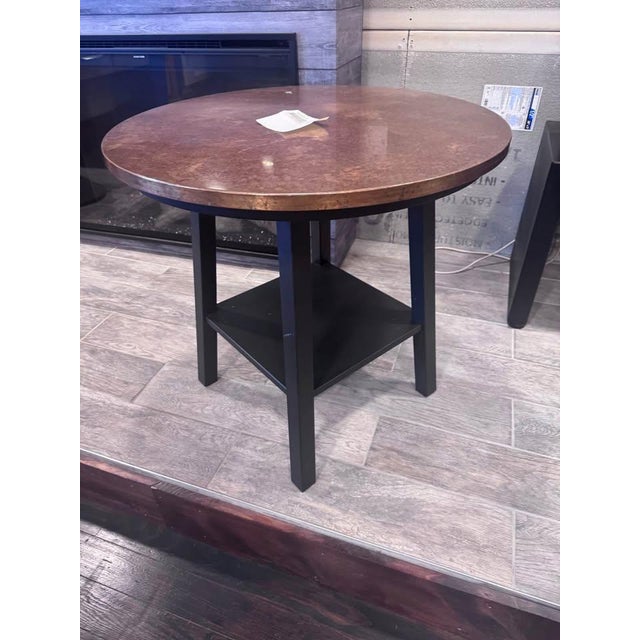 Ethan Allen Ethan Allen Sherman Round Copper-Top Coffee and Cocktail Table (Pair) For Sale - Image 4 of 7