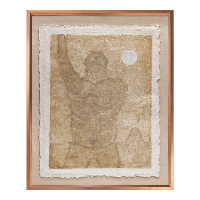 Rufino Tamayo, Hombre Con Coraje, Rare Signed Mixografia on Handmade Paper, Pereda 116, 1982 For Sale