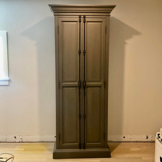 Restoration Hardware Narrow Double Door Cabinet | Chairish