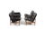 Rare offered easychairs with dark brown leather and wood base by sven ellekaer for søren willadsen denmark 1960s. Model...