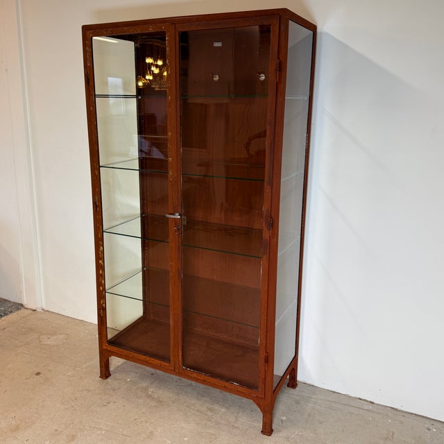 Vintage Mancave Doctors Display Case with Rust Treatment, 1966 For Sale - Image 4 of 18