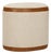 Huche Cotton Jute and Vegan Leather Oval Ottoman For Sale