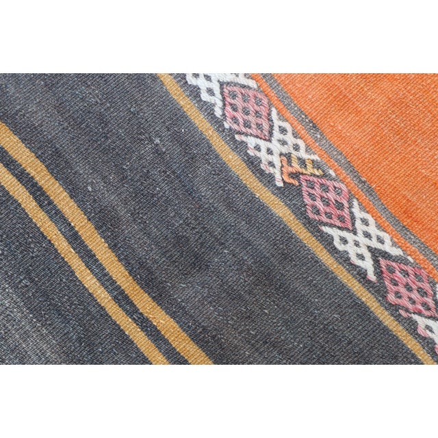 Orange 1990s Traditional Orange Striped Cappadocia Rug For Sale - Image 8 of 8
