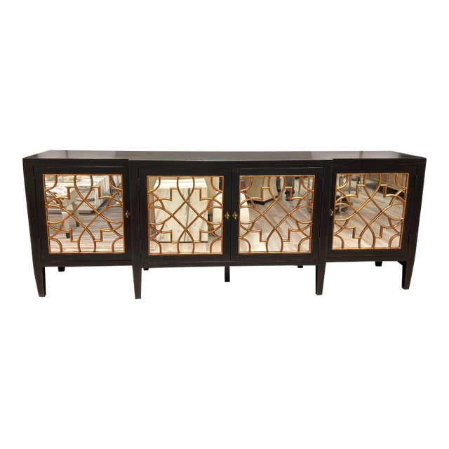 Hooker Furniture Large Long Modern Mirrored Sanctuary Console Table For Sale