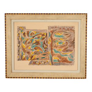 French Surrealist Color Etching "La Sibylle Et Les Astres" Signed & Numbered by André Masson, 1975