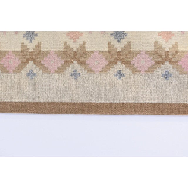 Mid-Century Swedish Runner in Tones of Cream and Brown, 1960 For Sale - Image 4 of 6