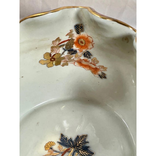 19th Century English Mason’s Ironstone Imari Style Deep Blue Bowl With Gilt Flower Decoration. For Sale In West Palm - Image 6 of 13