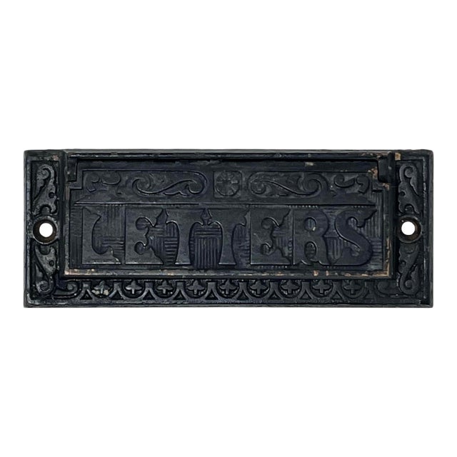 1880s Antique American Bronze Mail Slot For Sale