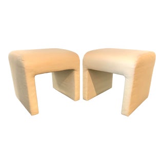 Mid Century Modern Waterfall Stool Ottomans by Directional - a Pair For Sale
