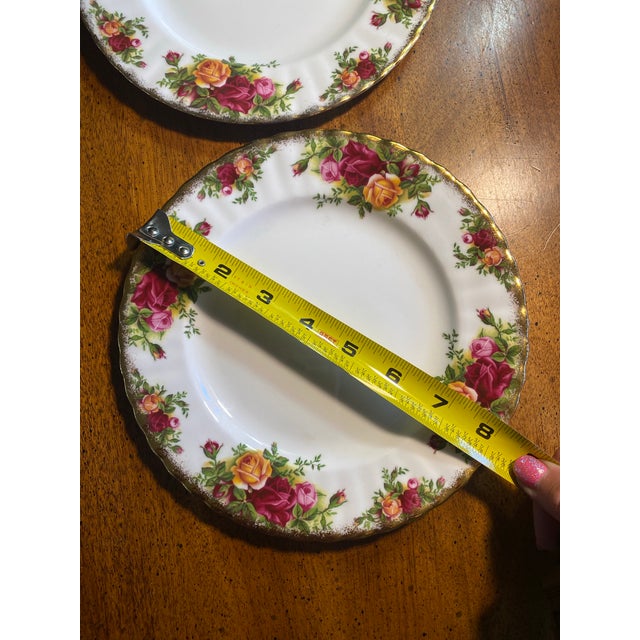 1960s Royal Albert 2 Old Country Rose 8 1/8” Salad Plates For Sale - Image 10 of 12