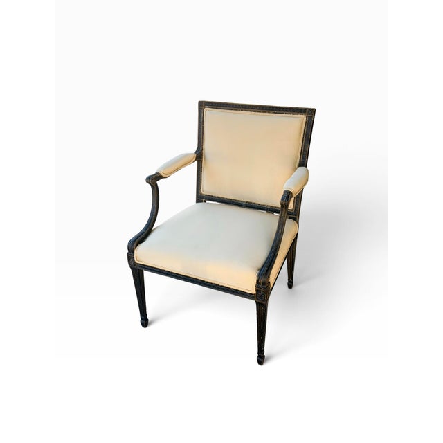 Antique Directoire Arm Chair W Nancy Corzine Yellow Upholstery. This listing is for one chair but we actually have to...