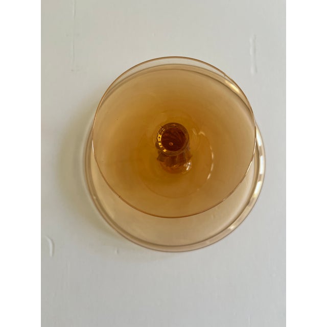 Mid 20th Century Mid-Century Modern Italian Amber Art Glass Tazza With Twisted Stem For Sale - Image 4 of 6