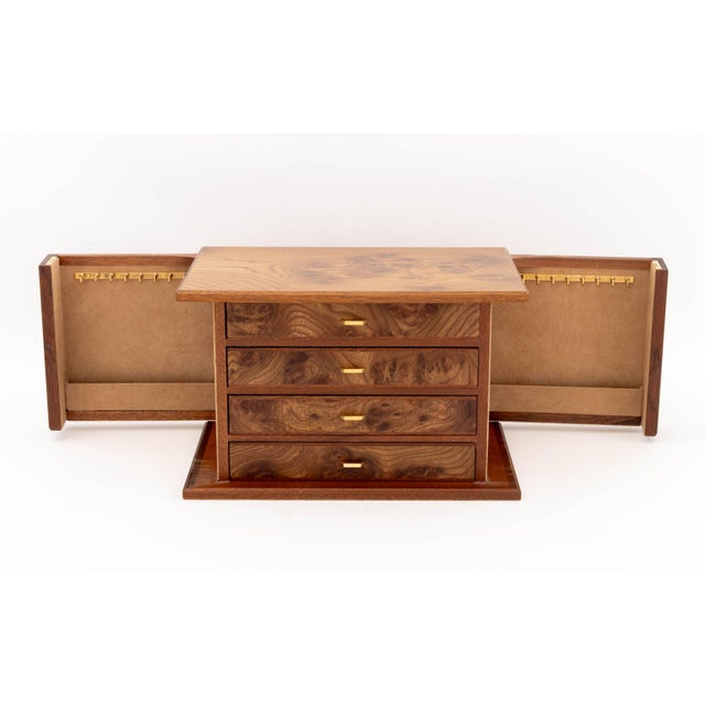 Agresti Burl Walnut Jewelry Box For Sale - Image 4 of 10