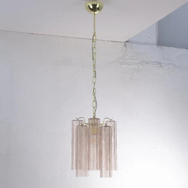 Mid-Century Modern Ceiling Lamp in Murano Pink Glass Trunks, 1990s For Sale - Image 3 of 12