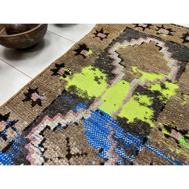 Oushak Vintage Small Carpet For Sale - Image 4 of 6